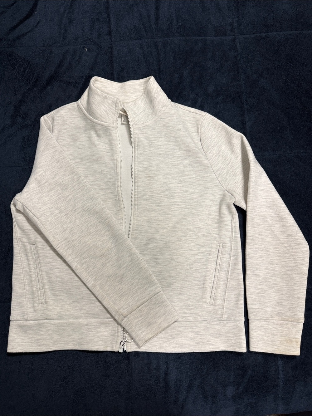 a new day Heather Light Gray Full-Zip Mockneck Sweater